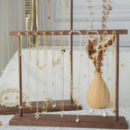 Elegant Walnut Necklace and Bracelet Stand