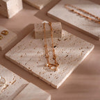 Yellow Travertine Jewelry Display Set | 17-Piece Natural Stone Collection