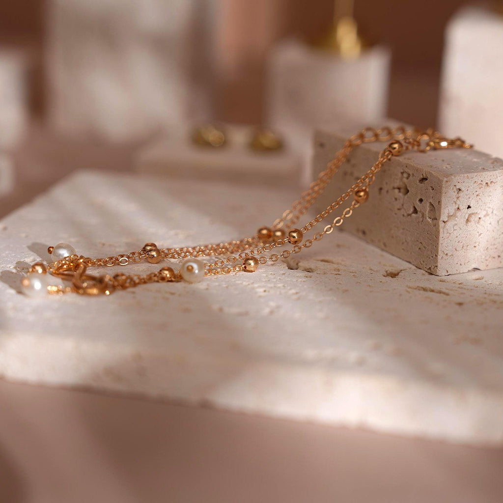 Yellow Travertine Jewelry Display Set