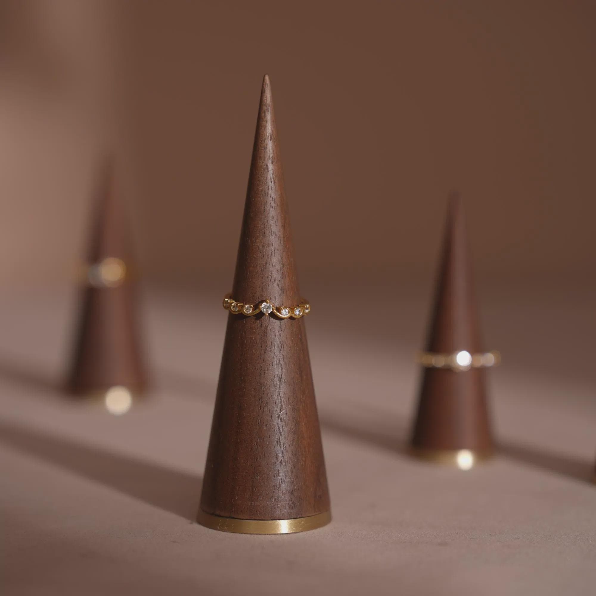 Walnut and Brass Ring Cone