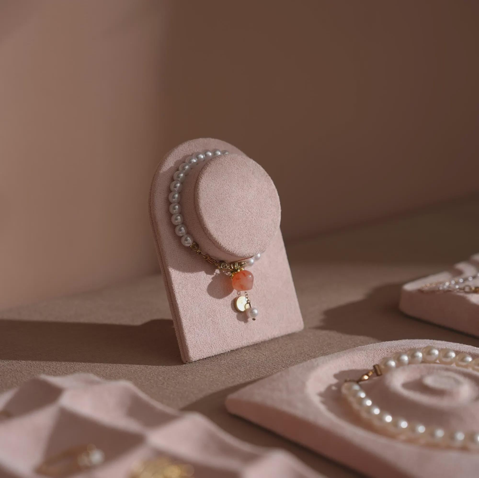 Pink Suede Jewelry Dish