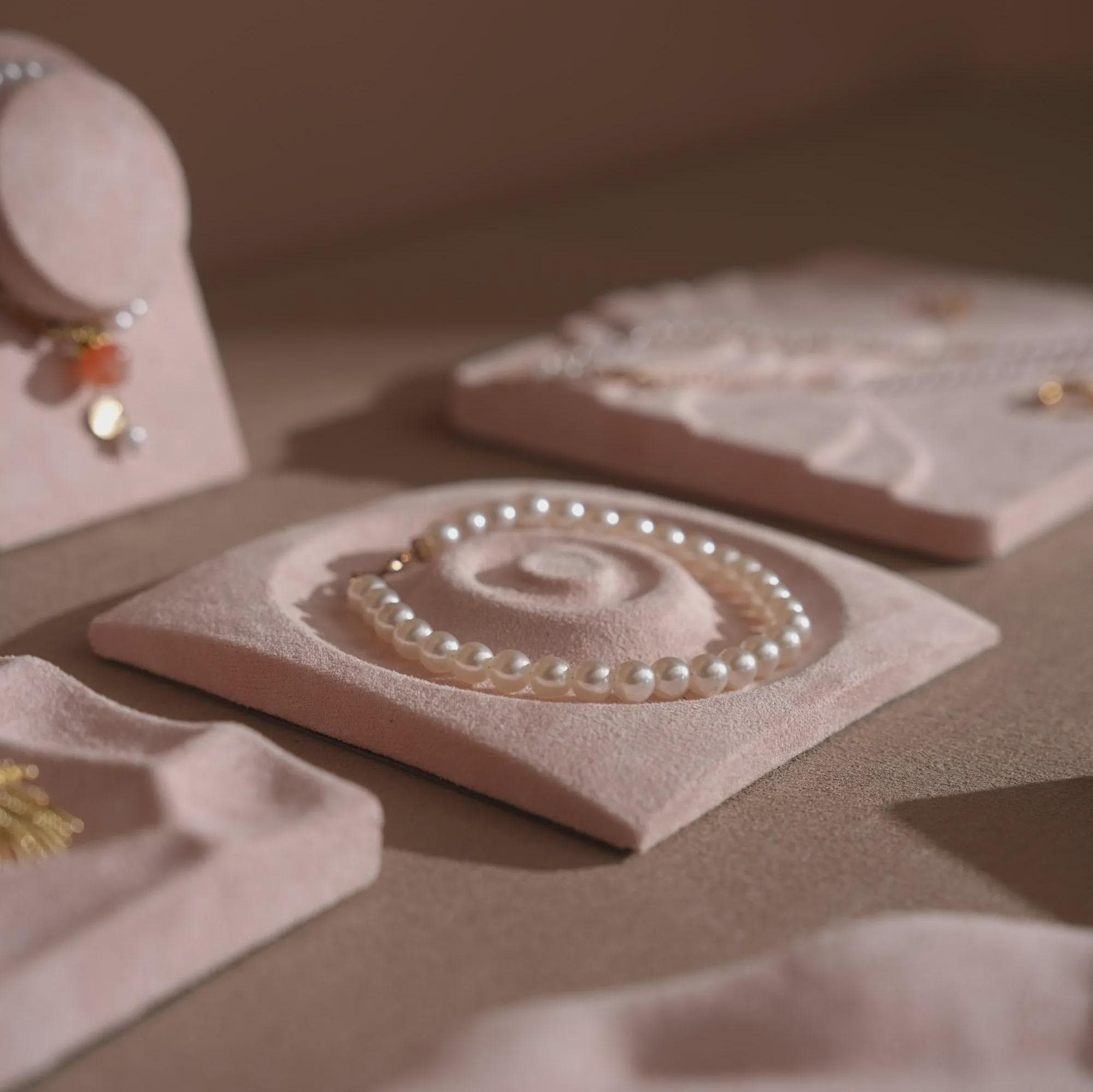 Pink Suede Jewelry Dish