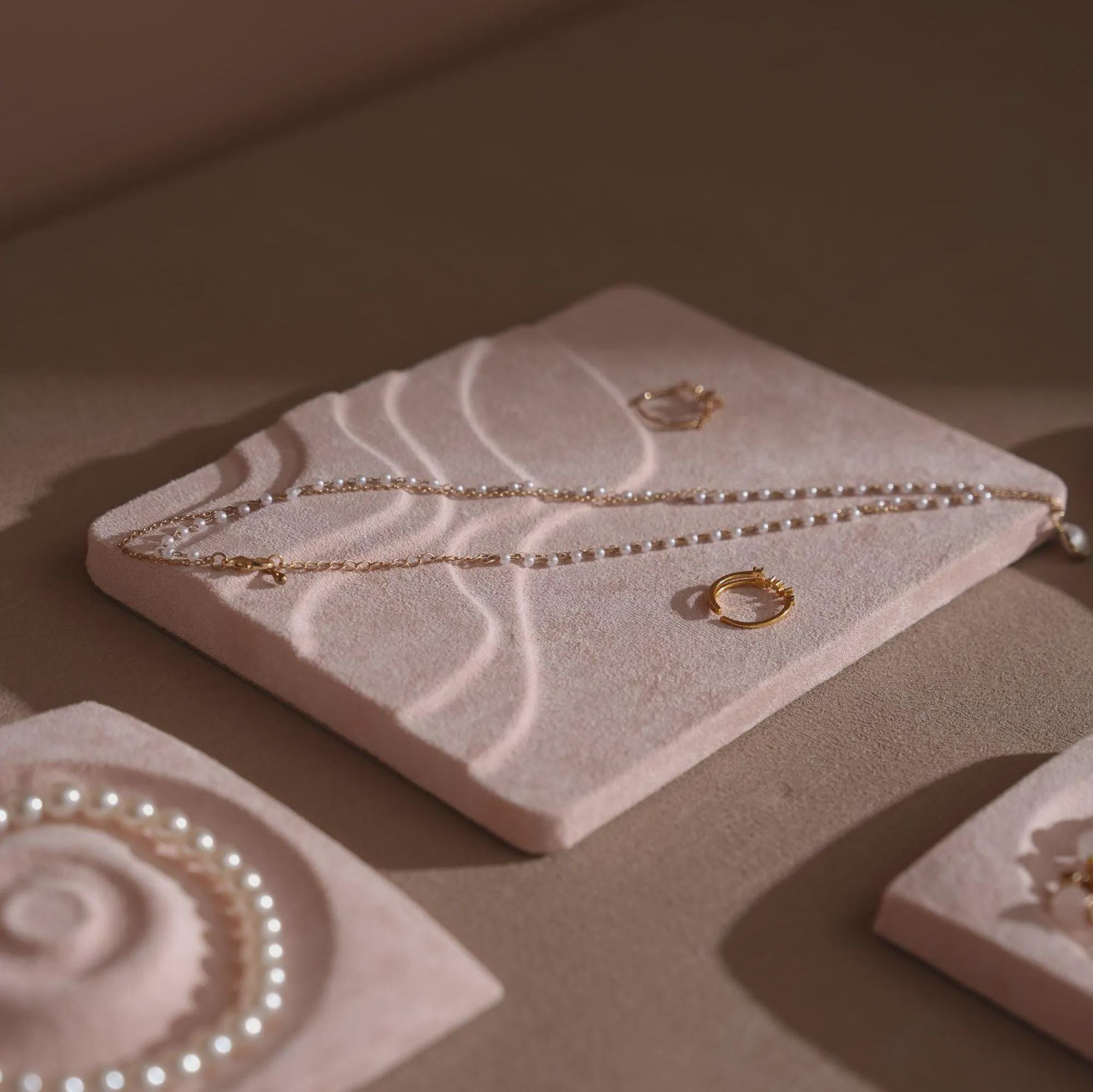 Pink Suede Jewelry Dish