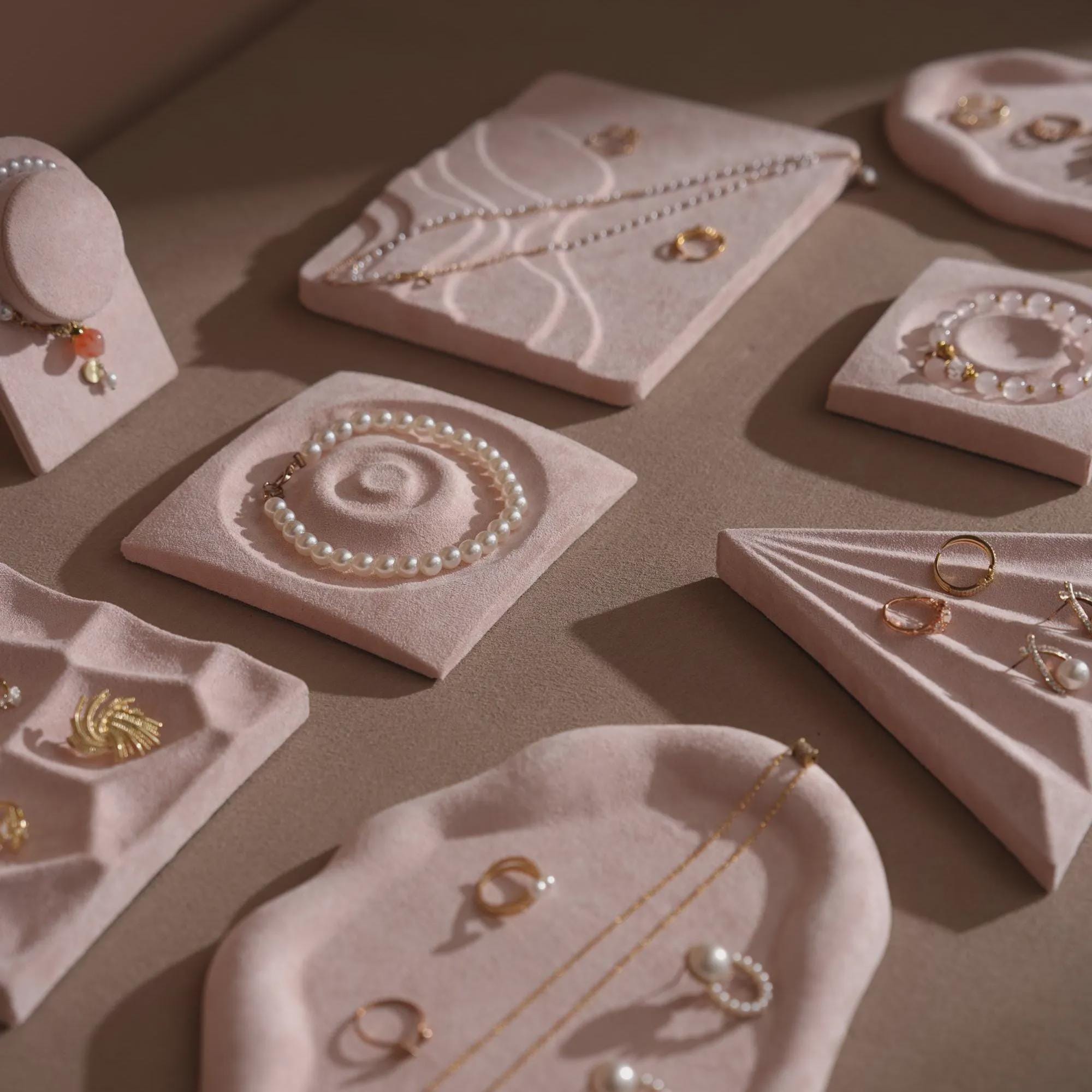 Pink Suede Jewelry Dish