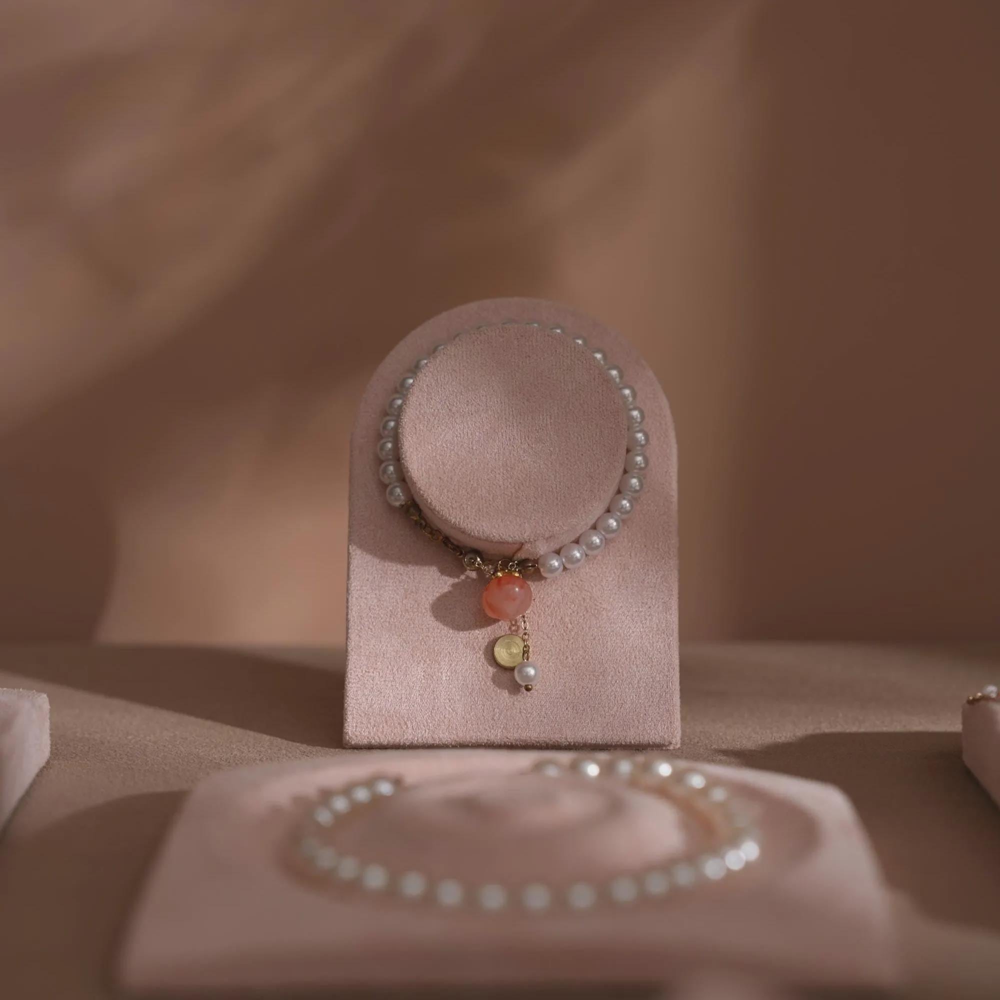 Pink Suede Jewelry Dish