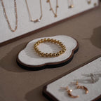 Walnut Veneer Jewelry Display Set: Green Faux Leather Event Showcase Fair