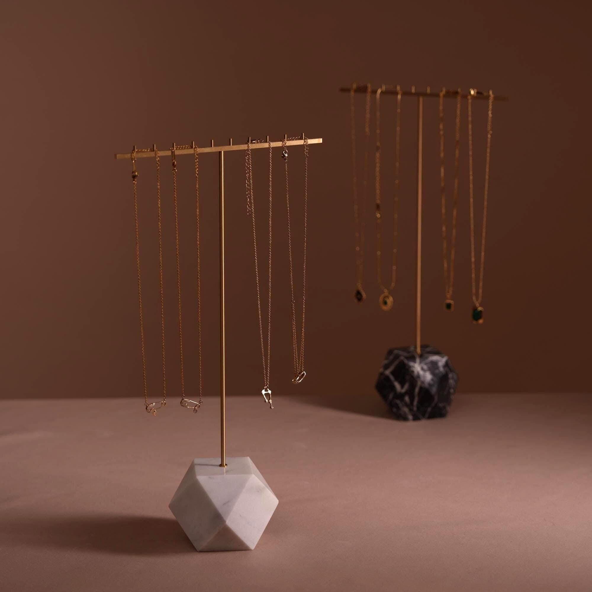 Marble Brass Jewelry Stand