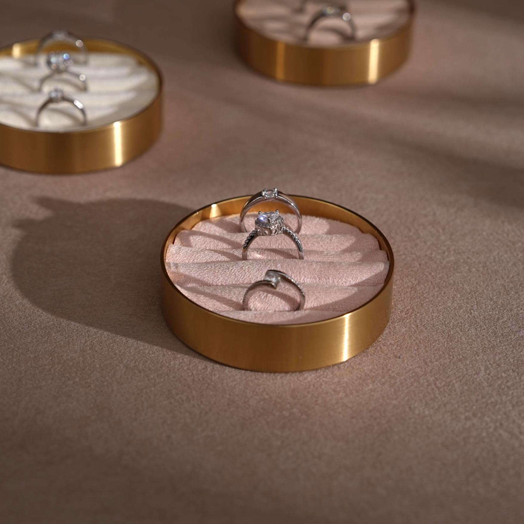 Brass Ring Box – Elegant Wedding Ring Box With Vegan Suede Insert