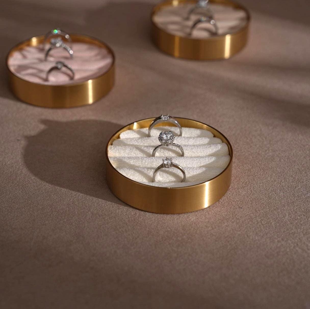 Brass Ring Box – Elegant Wedding Ring Box With Vegan Suede Insert