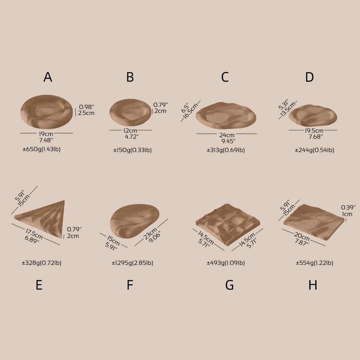 Minimalist Beige Suede Trays