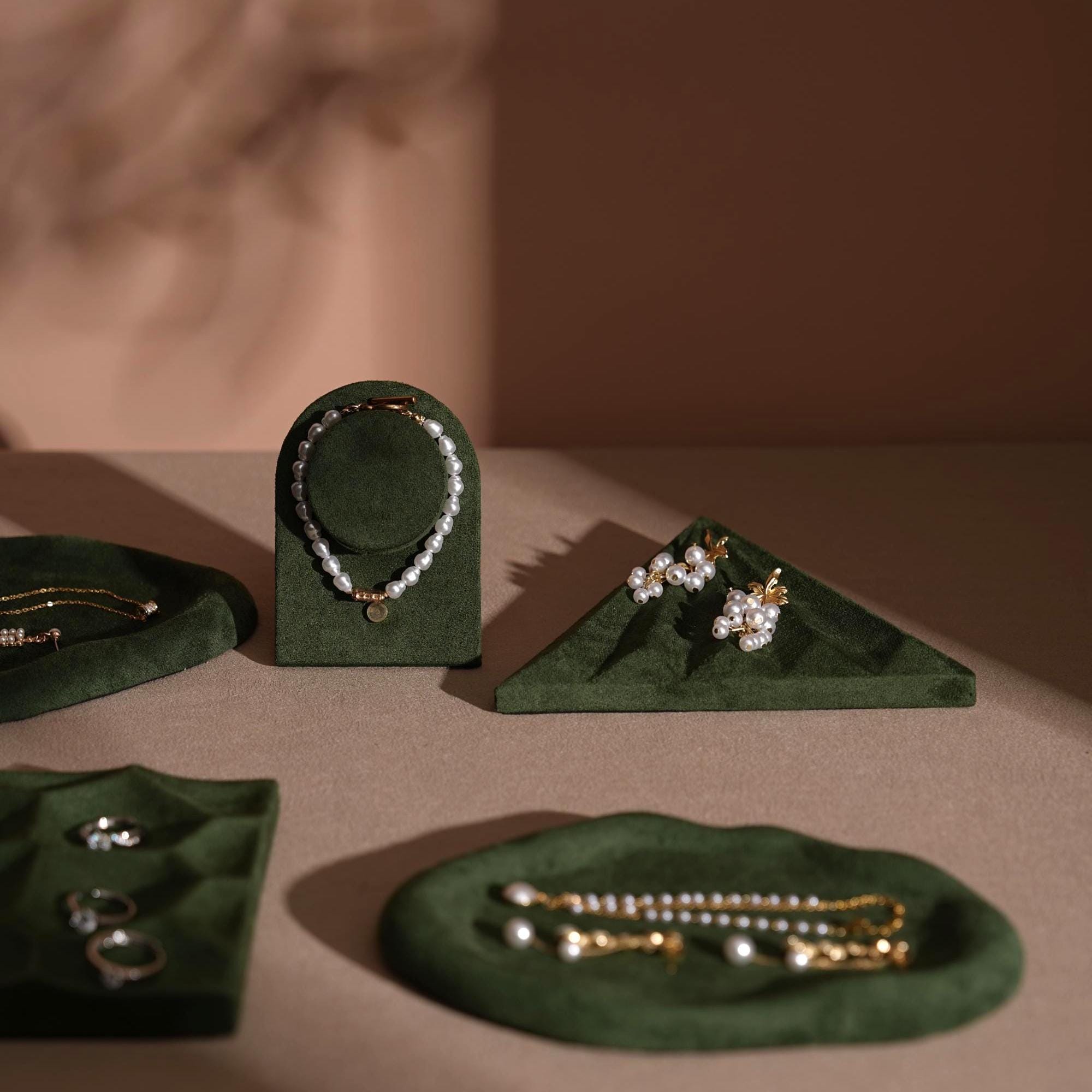 Minimalist Suede Jewelry Trays