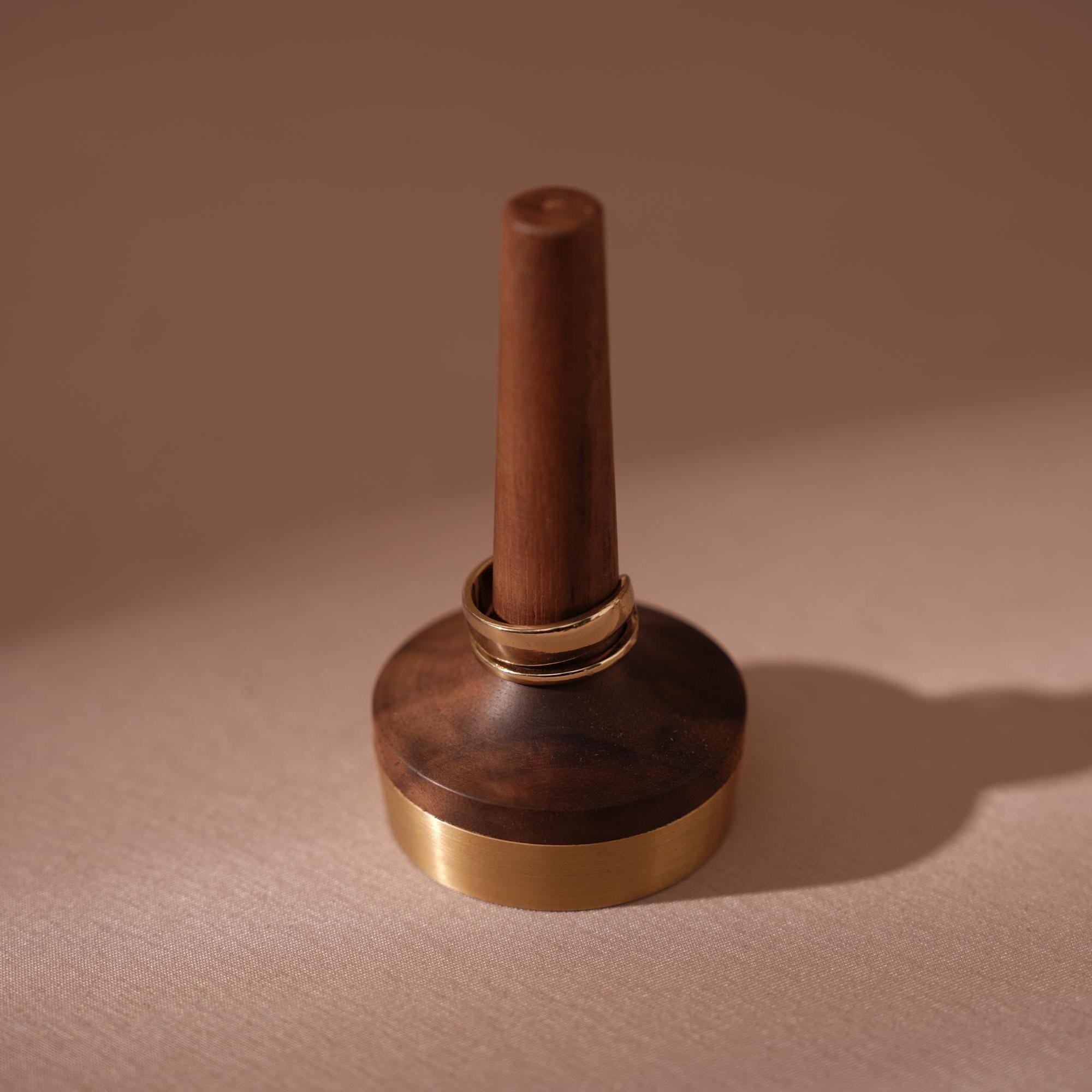 Walnut Brass Ring Holder