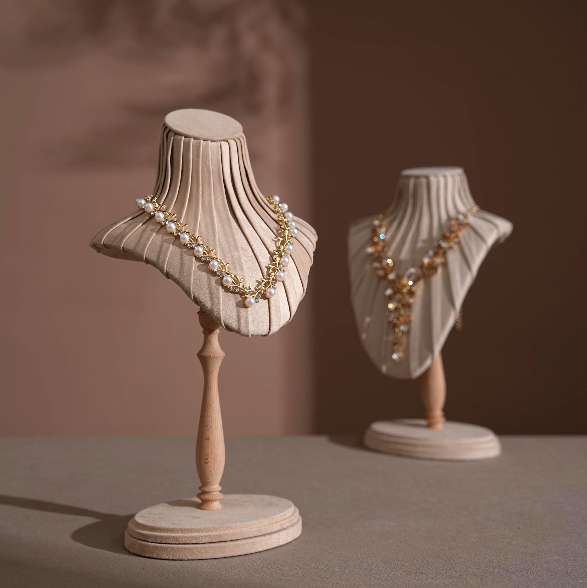 Suede Necklace Bust Stand