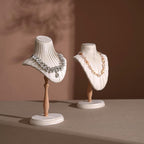 Vegan Suede Necklace Bust Stand | Tall Silhouette Display