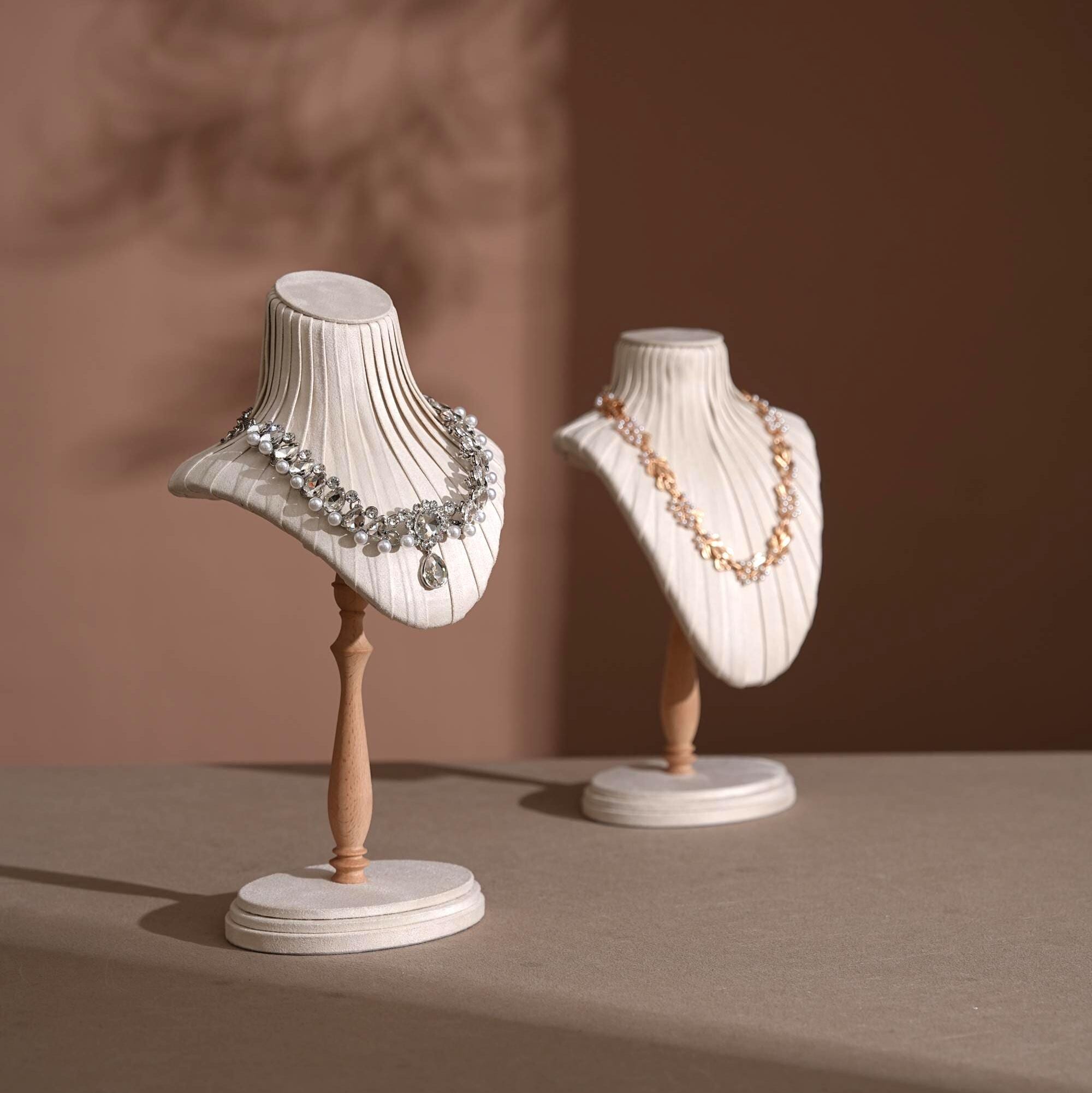 Suede Necklace Bust Stand
