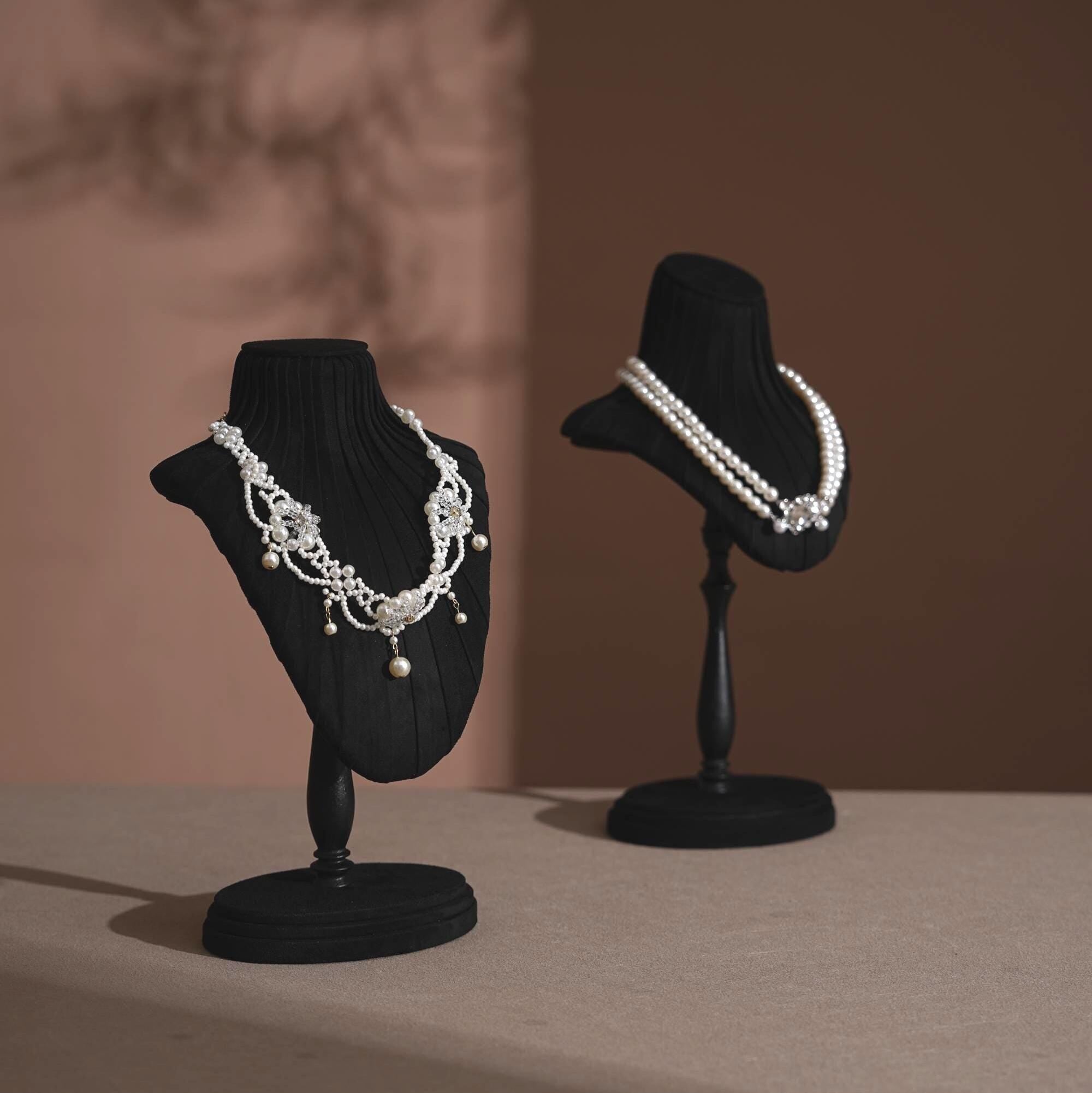Suede Necklace Bust Stand