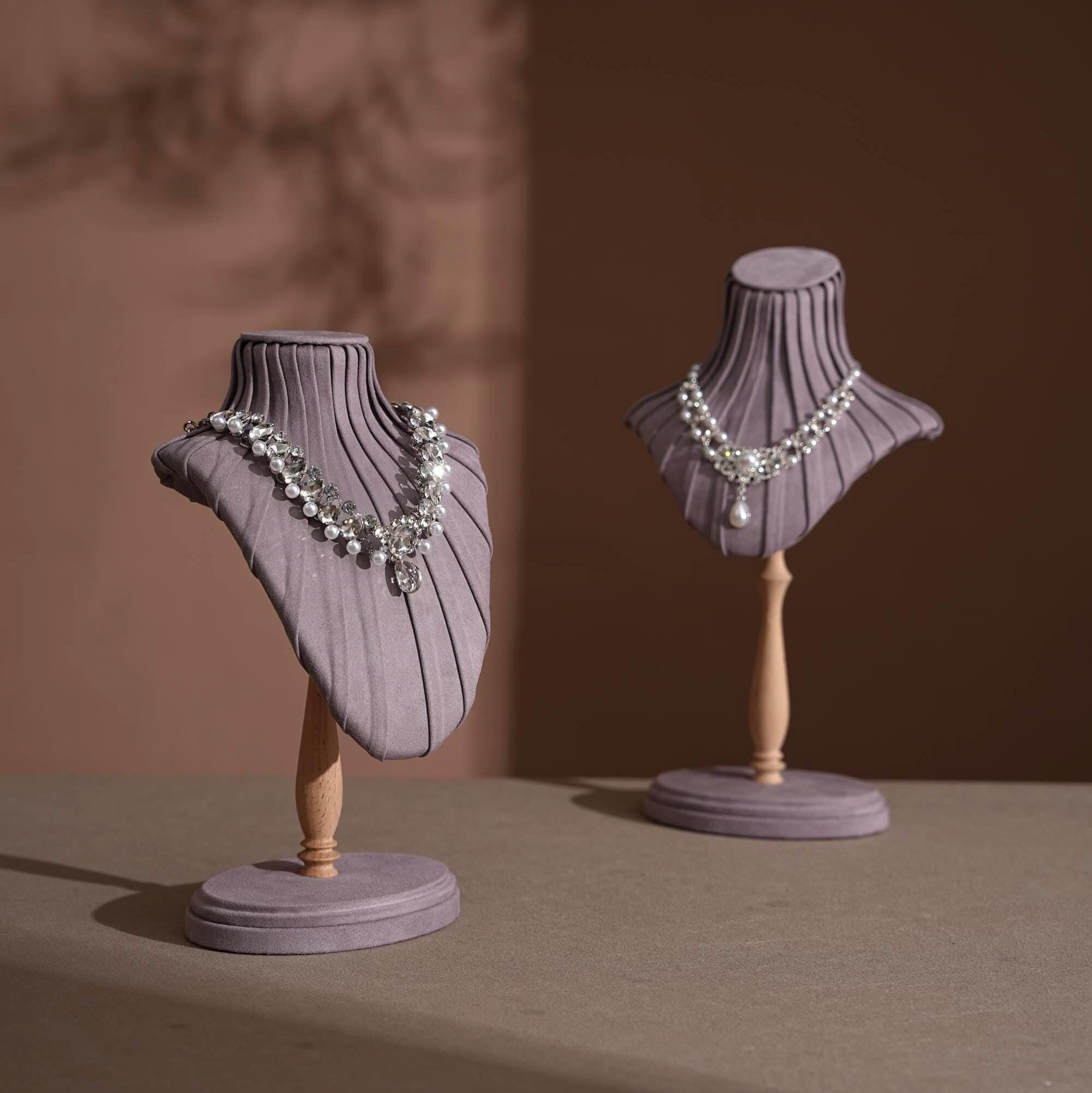 Suede Necklace Bust Stand