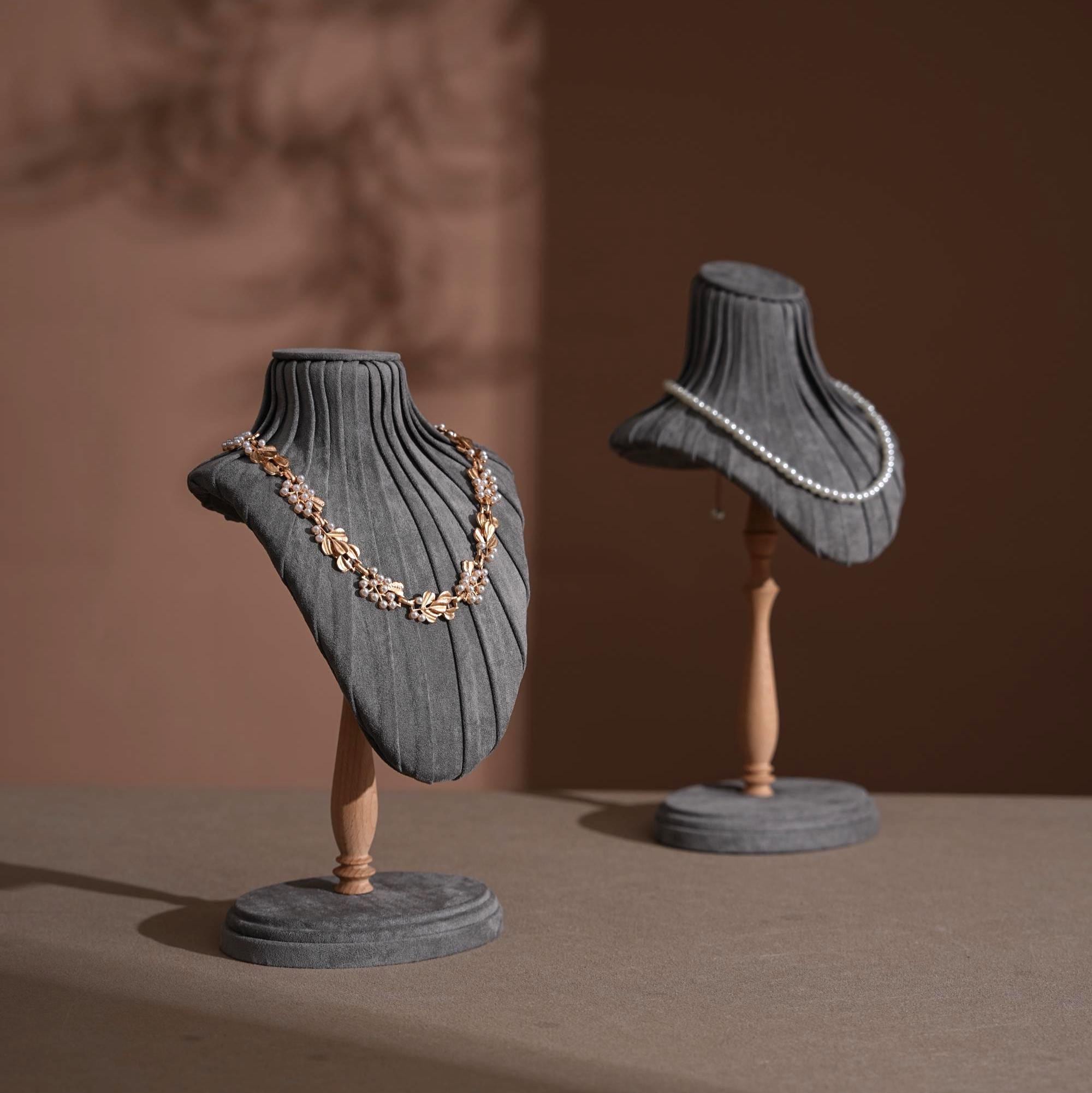 Suede Necklace Bust Stand