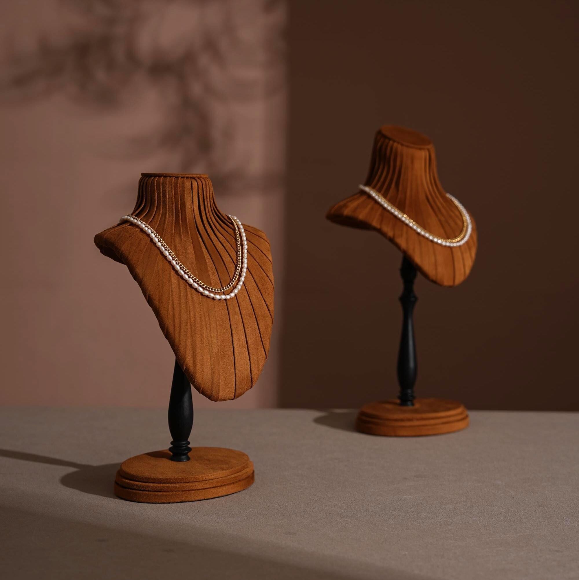 Suede Necklace Bust Stand