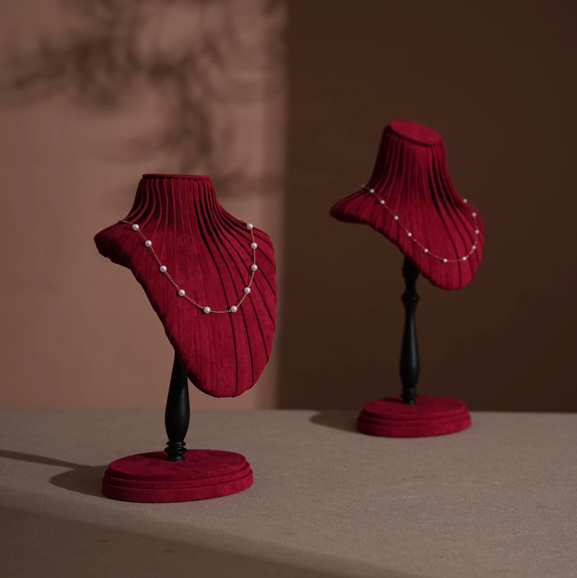 Suede Necklace Bust Stand