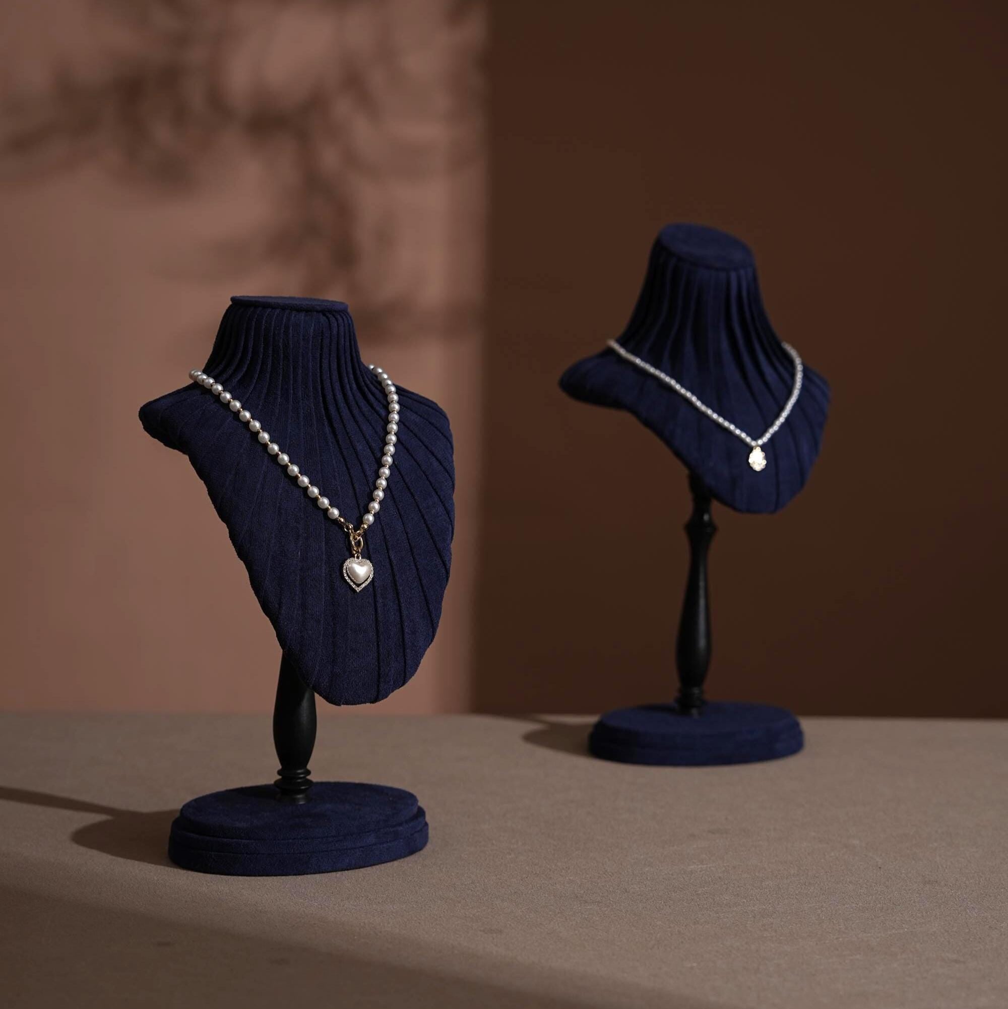 Suede Necklace Bust Stand