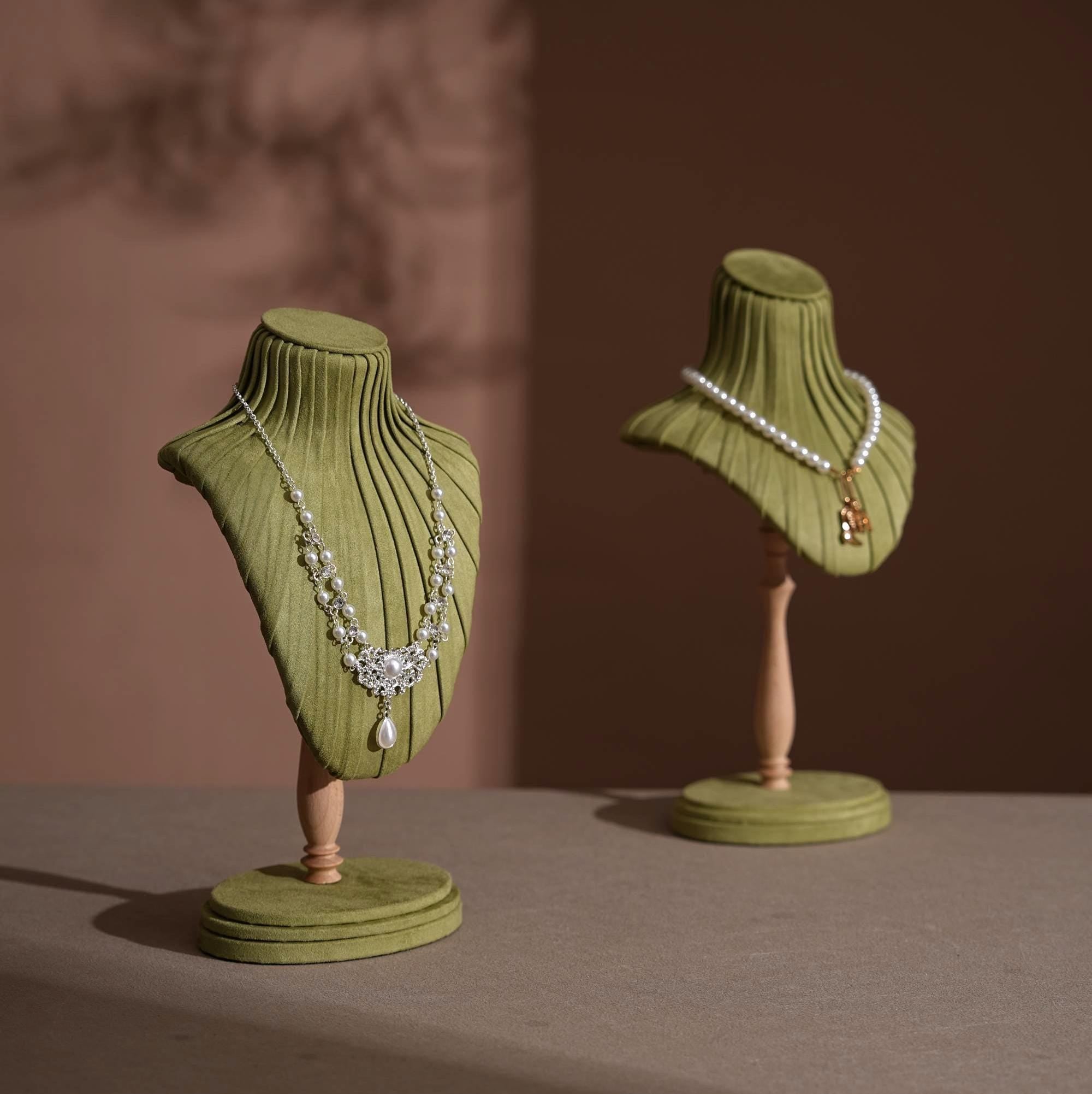 Suede Necklace Bust Stand