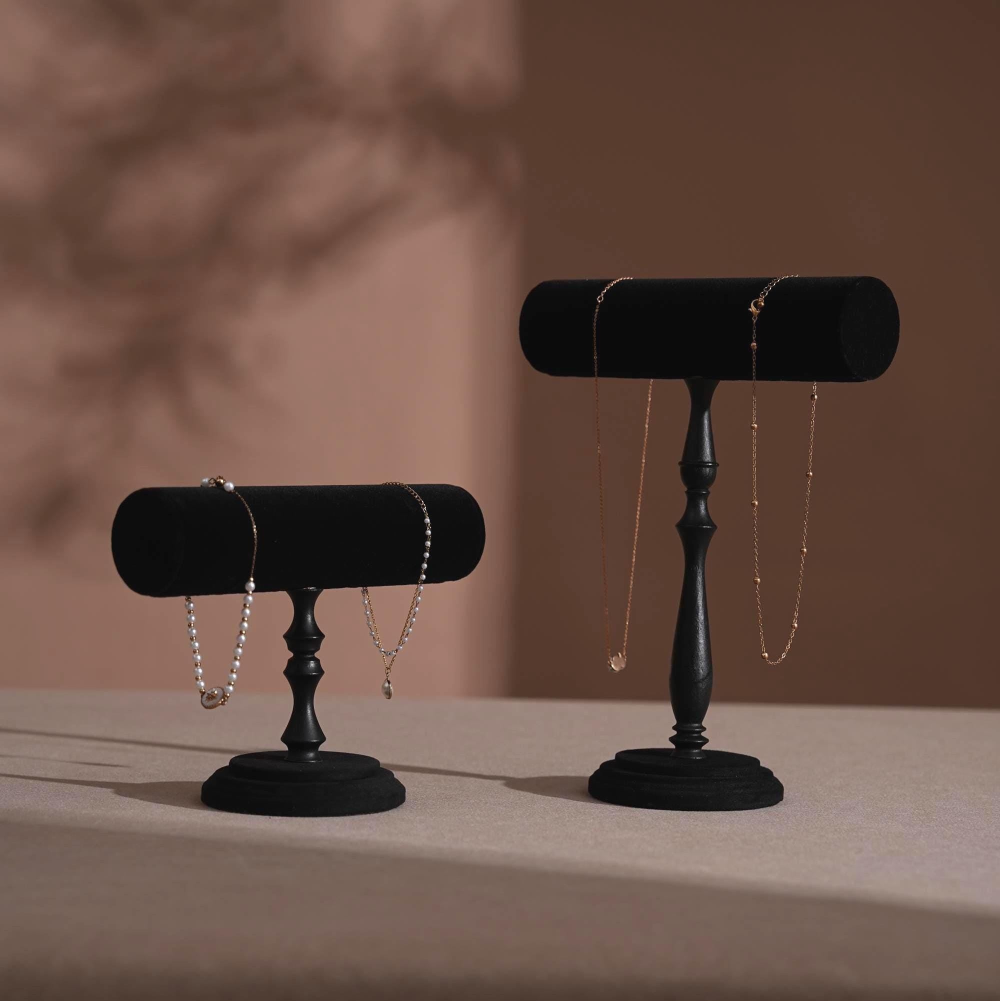 Suede T-Bar Jewelry Stand