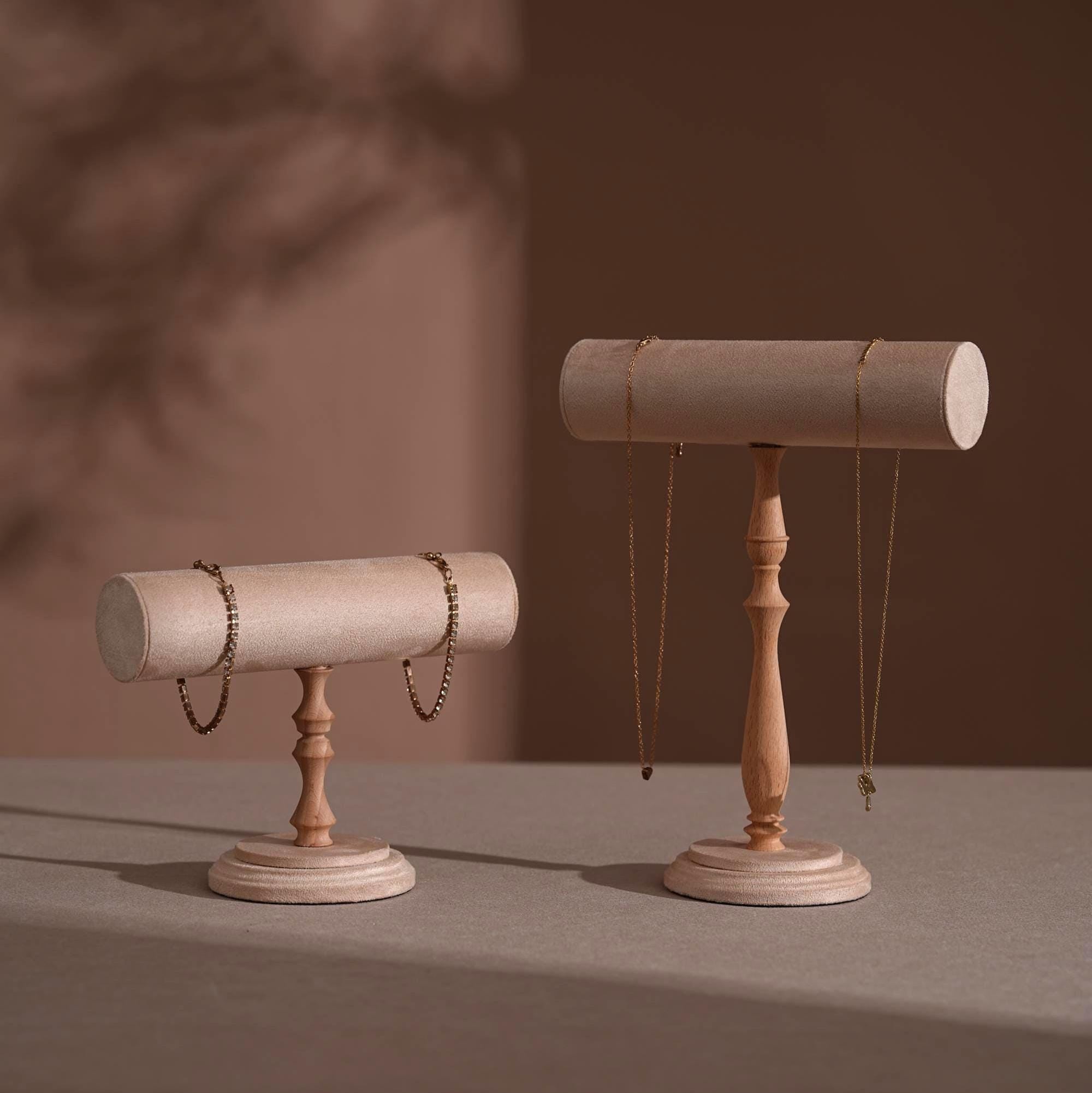 Suede T-Bar Jewelry Stand