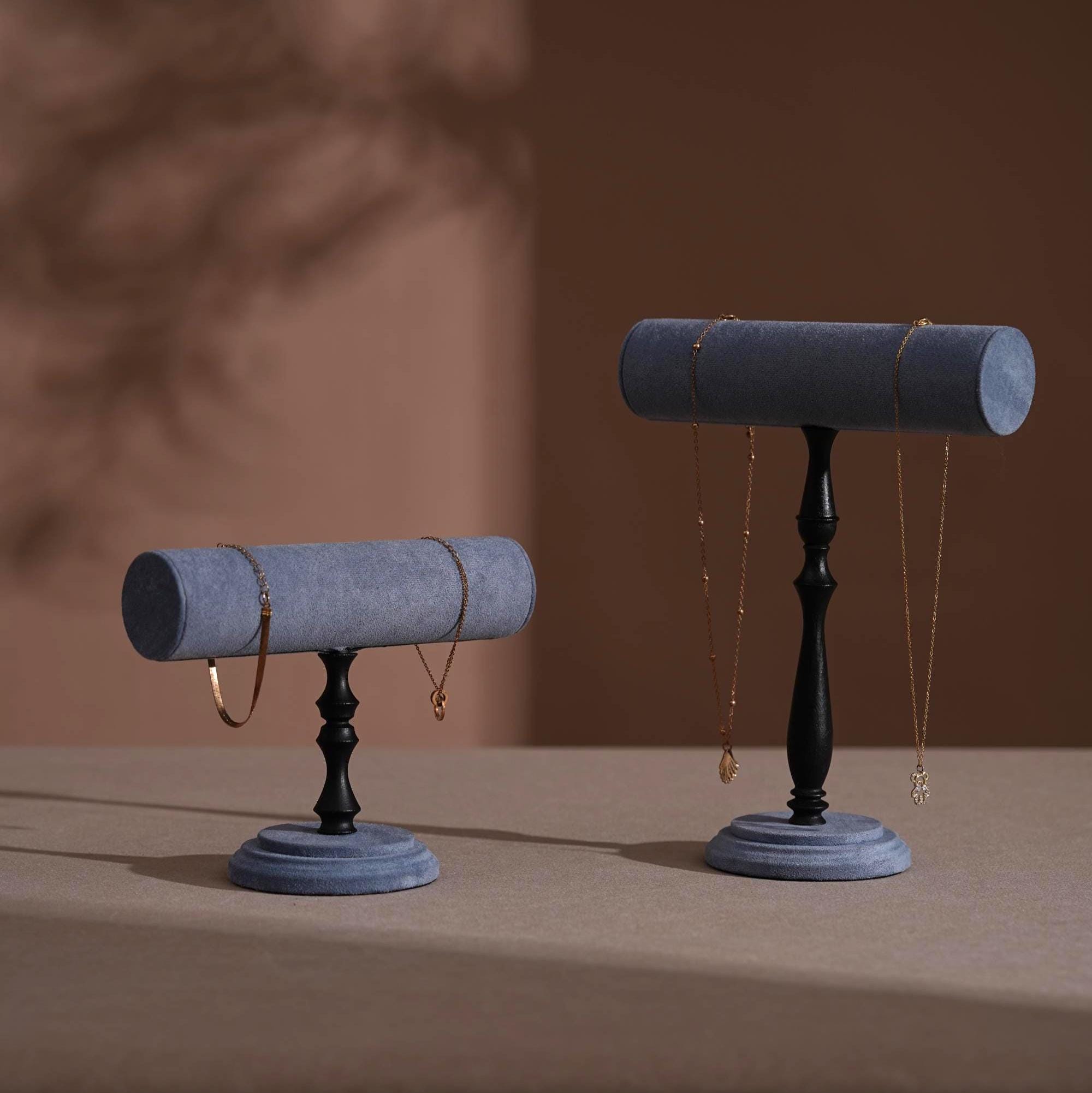 Suede T-Bar Jewelry Stand
