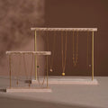 Suede Brass Necklace and Earring Stand