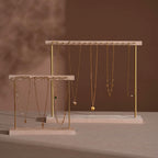 Vegan Suede & Brass Necklace and Earring Stand