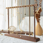 Elegant Walnut Necklace and Bracelet Stand