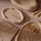 Minimalist Beige Vegan Suede Jewelry Trays