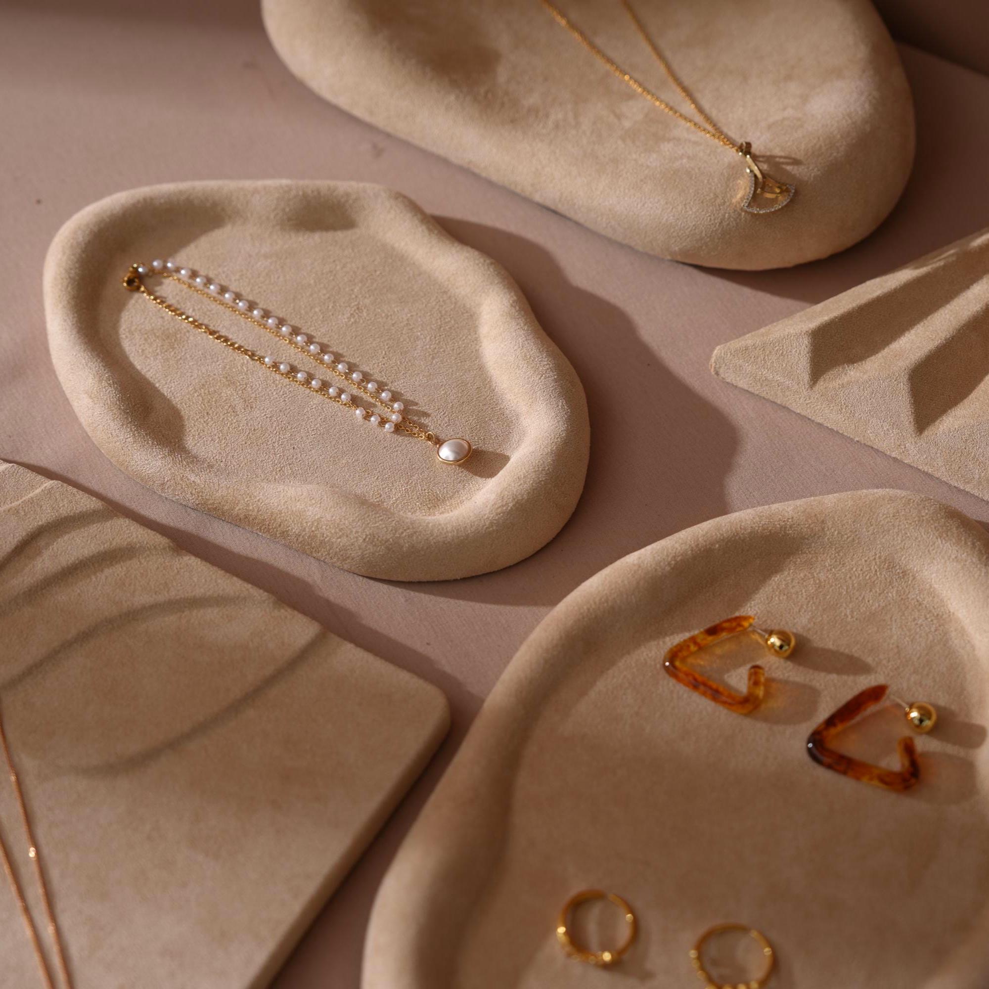 Minimalist Beige Suede Trays