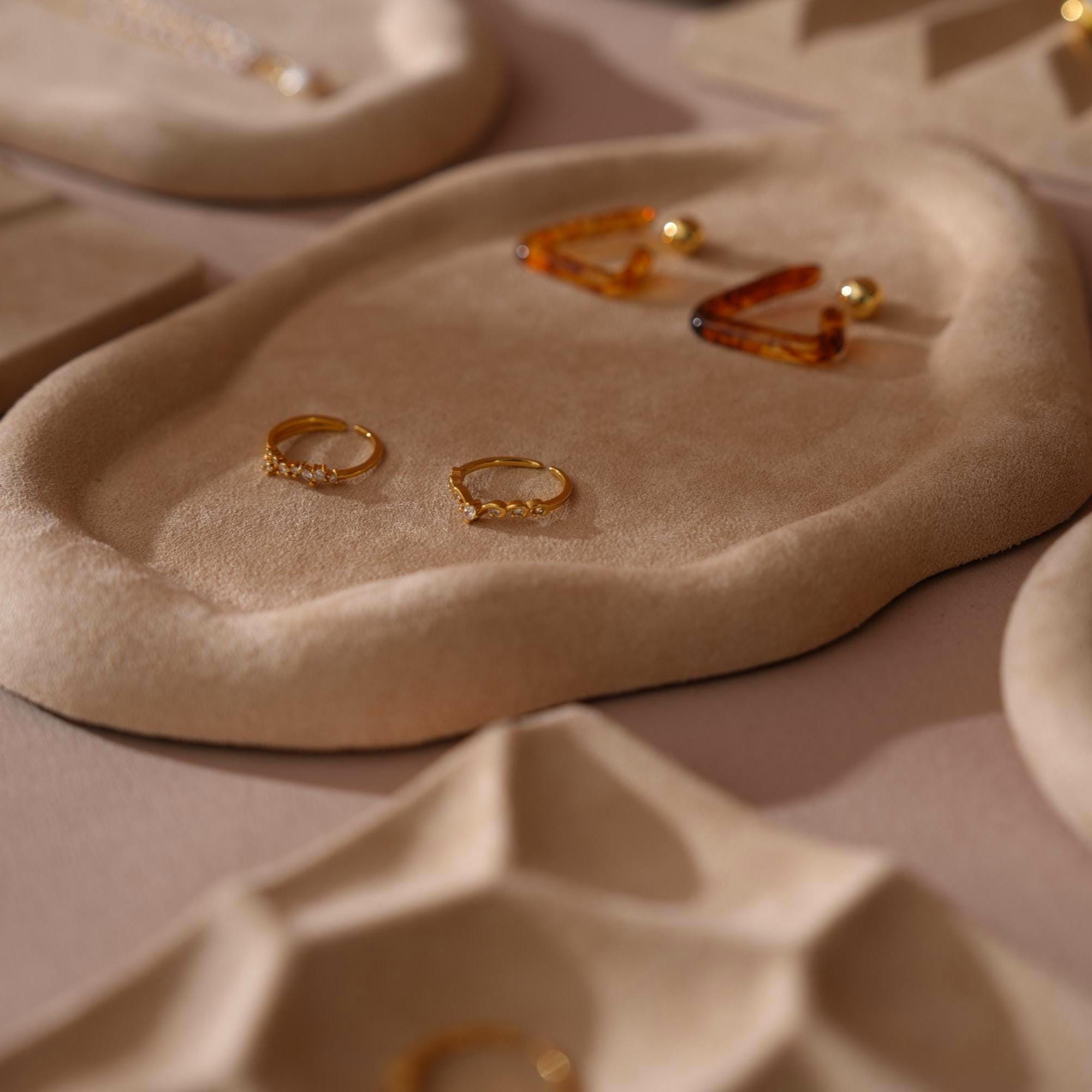 Minimalist Beige Suede Trays