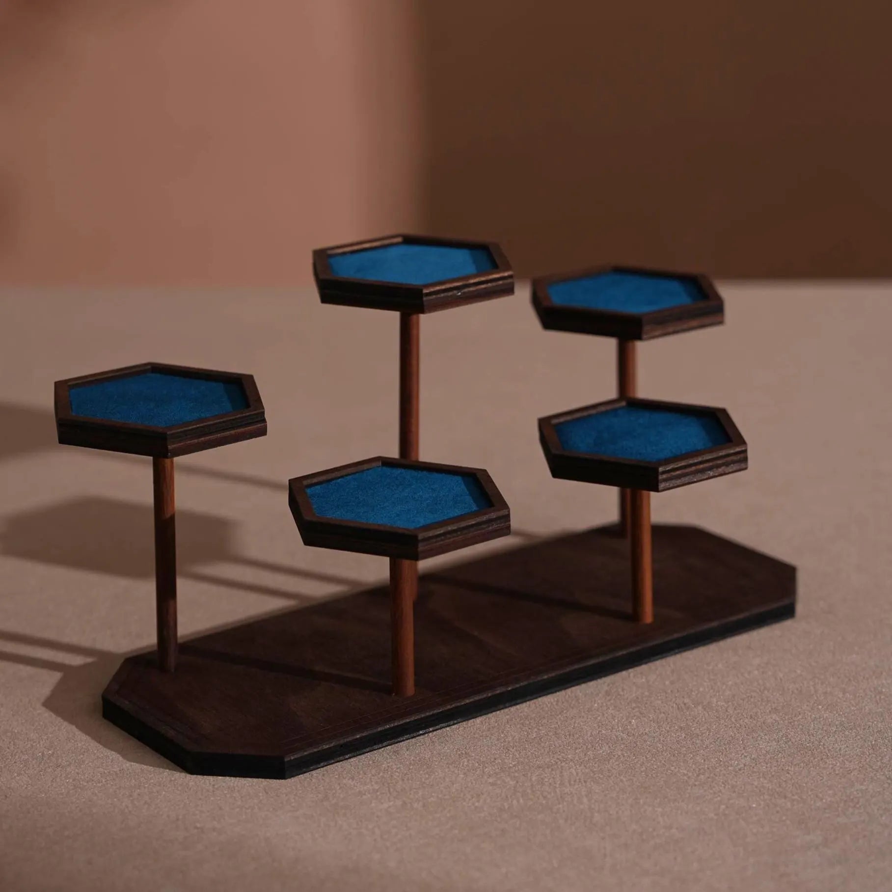 Walnut Veneer Jewelry Vendor Display Set (7-Piece) | 12 Colors