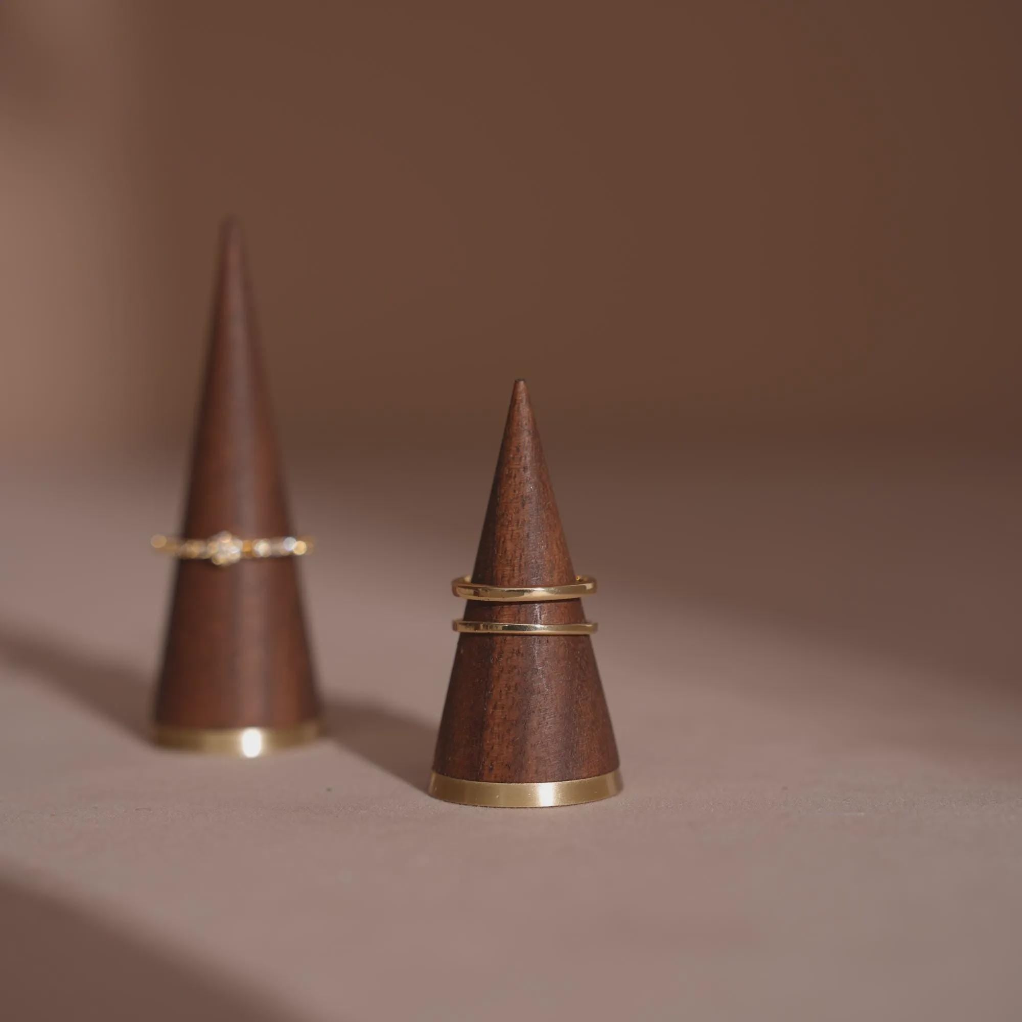 Walnut and Brass Ring Cone
