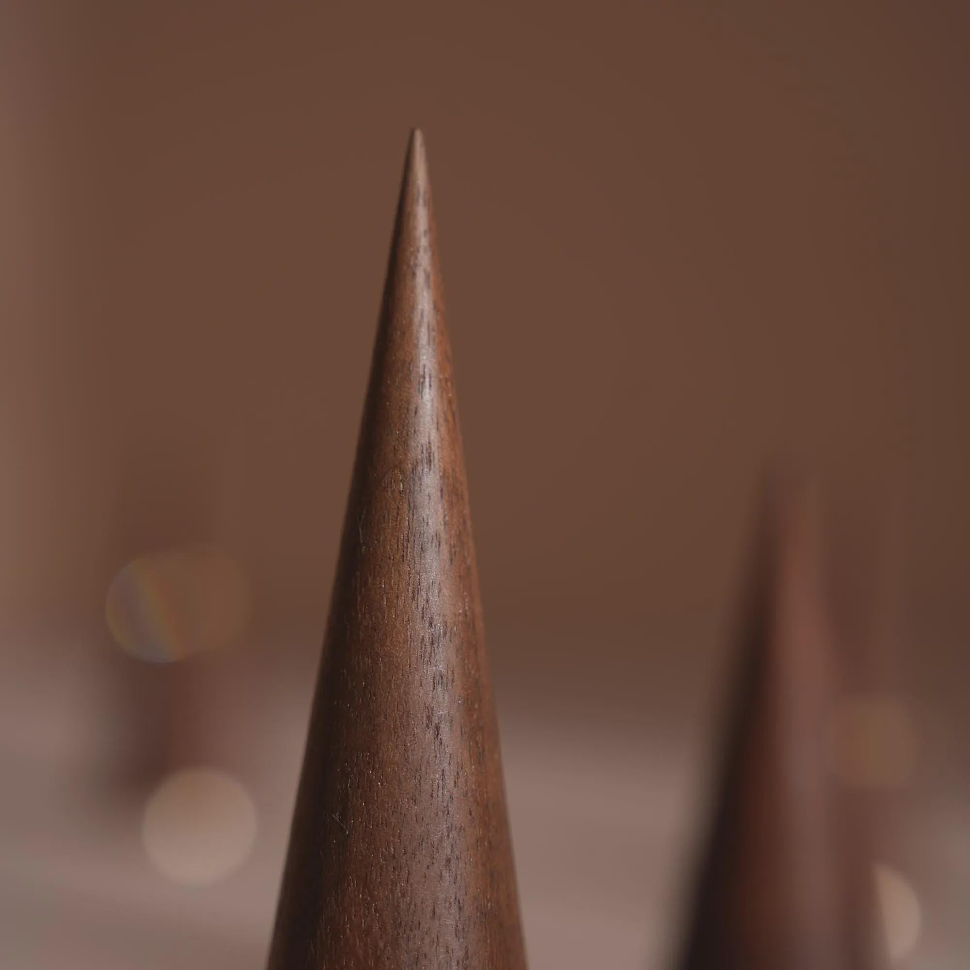 Walnut and Brass Ring Cone