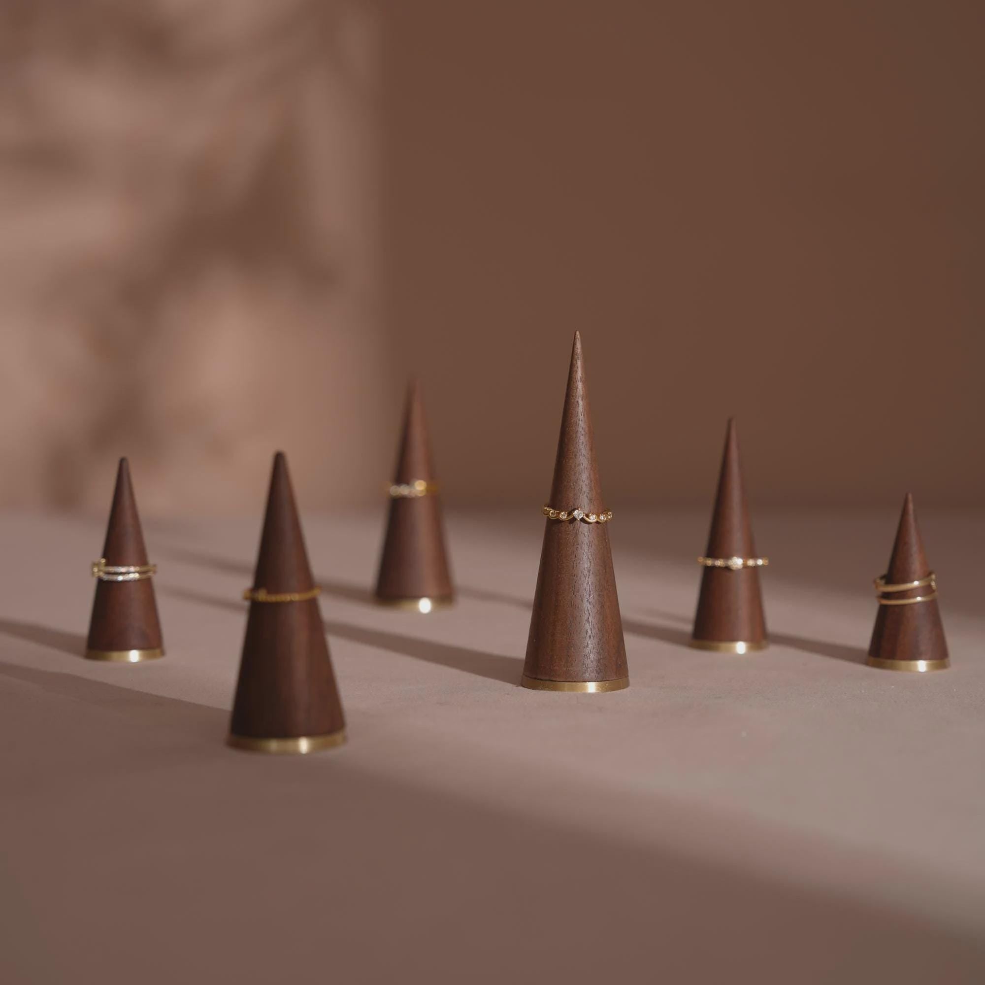 Walnut and Brass Ring Cone