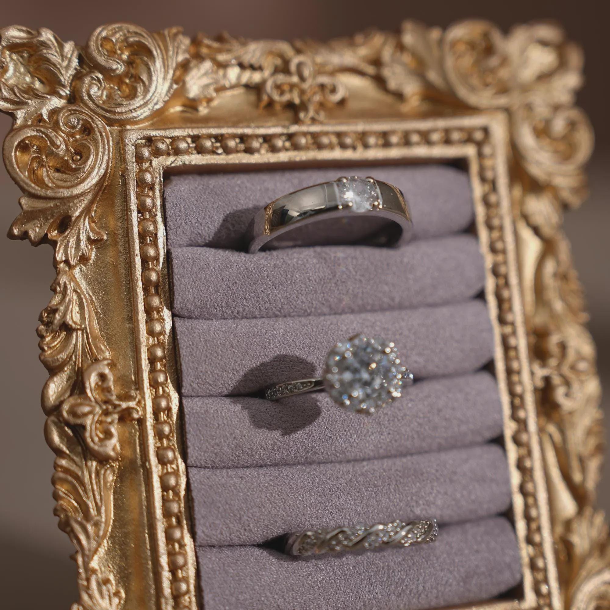 Rococo Inspired Ring & Earring Holder for Wedding Flat Lays