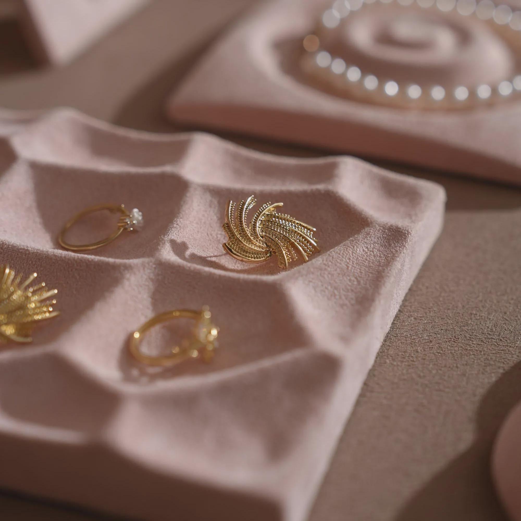 Pink Suede Jewelry Dish