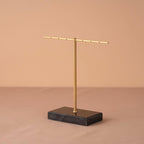 Marble Base Brass Earring Holder – Jewelry Display Stand, Boutique Decor
