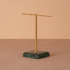 Marble Base Brass Earring Holder – Jewelry Display Stand, Boutique Decor