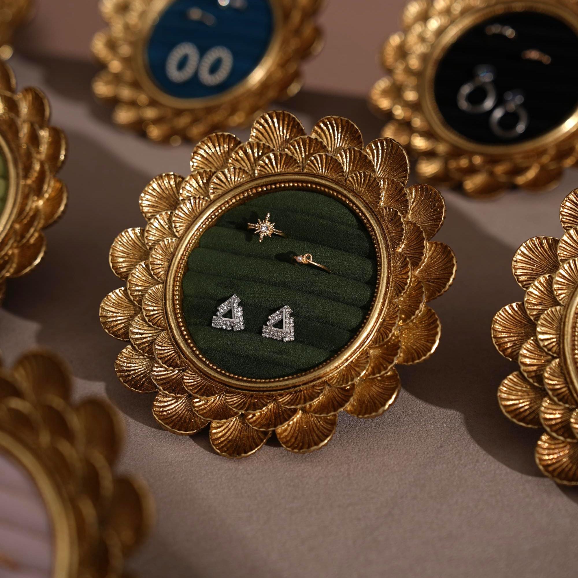 Gold Floral Ring and Earring Organizer