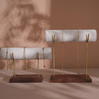 High-End Bracelet Stand with Brass Supports and Walnut Wood Base