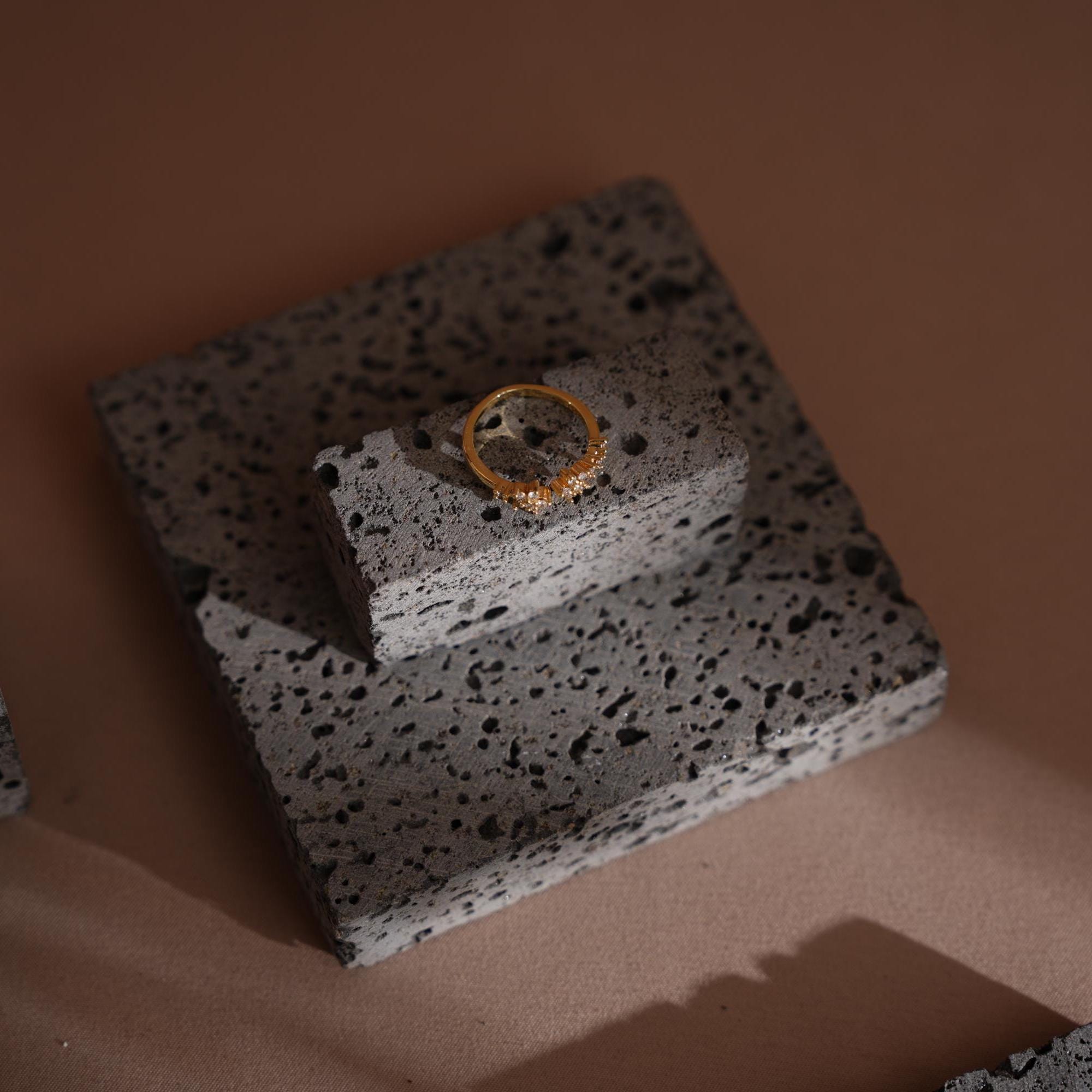 Natural Lava Stone Jewelry Display