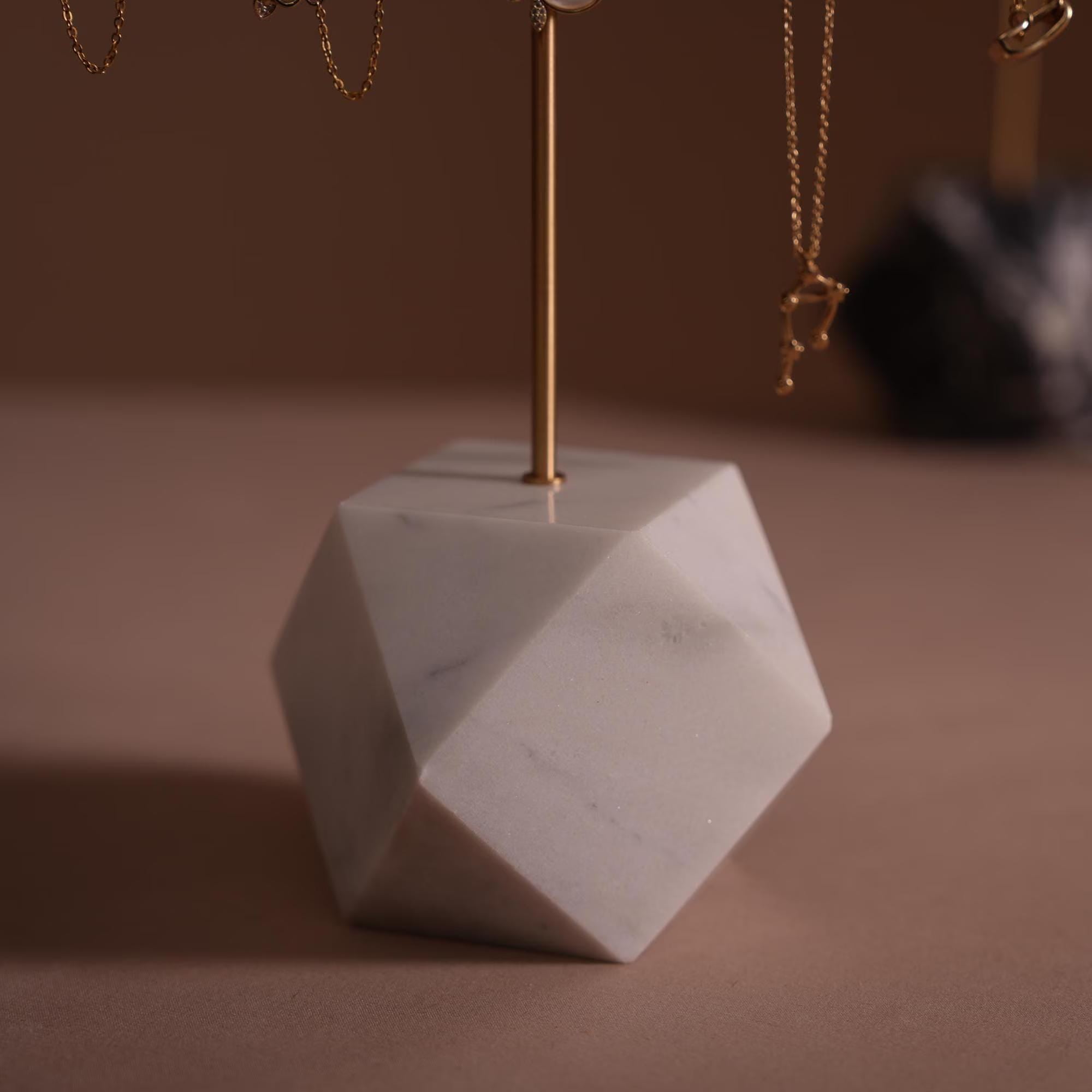 Marble Brass Jewelry Stand