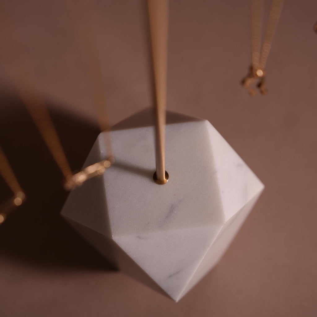 Marble Brass Jewelry Stand