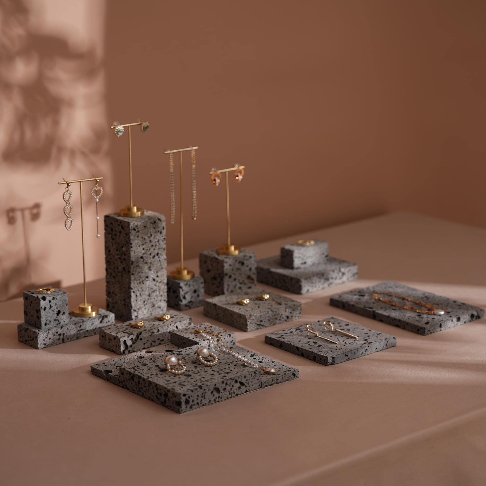 Natural Lava Stone Jewelry Display
