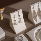 Elegant White Vegan Suede Jewelry Dish & Tray Set | 17-Piece Boutique Display